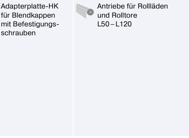 Adapterplatte für Handkurbelanschluß für Blendkappen