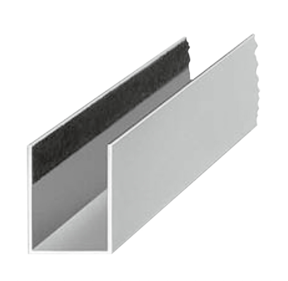 Schienen 25x19x25 mm beflockt, mittelbronce eloxiert C33
