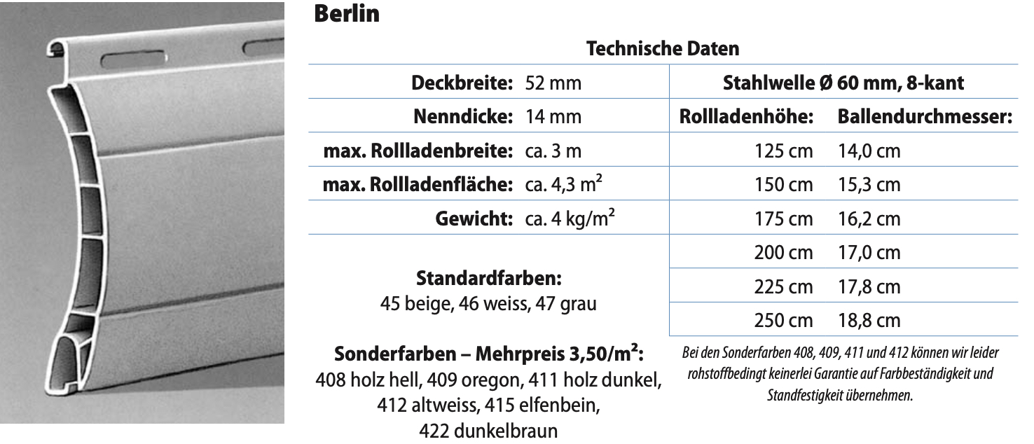PVC Rollladenpanzer Berlin 14,0/52 mm