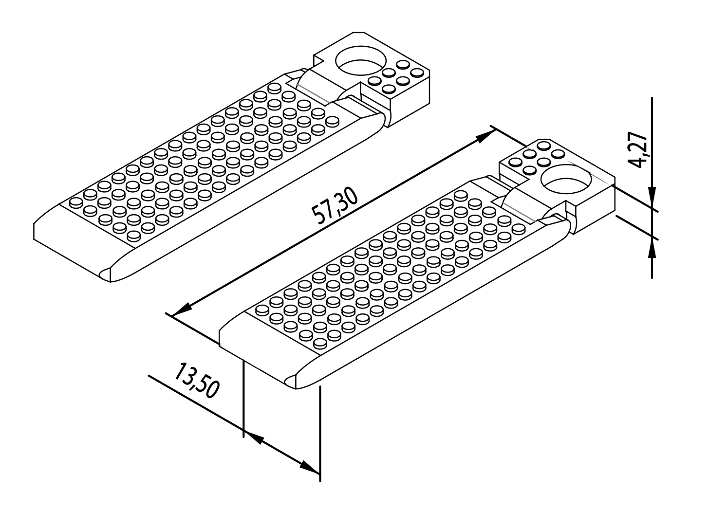 PVC-Klappgriff für Spannrahmen, schwarz
