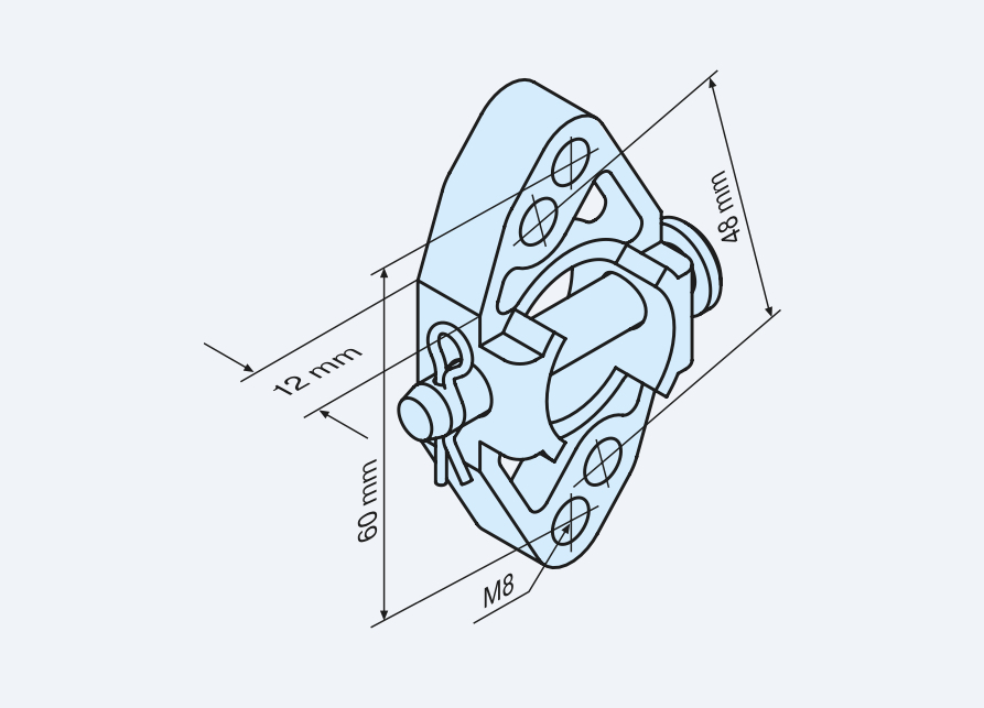 Markisenhalter M8 ohne Zentrierrand