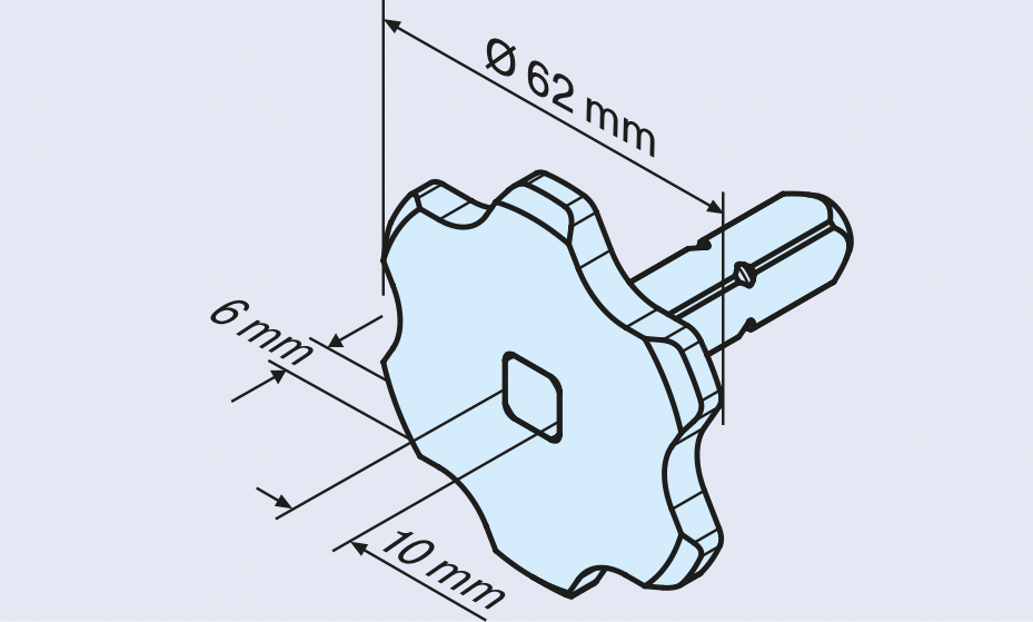 Anschlussteil Stern für Somfy Motorlager