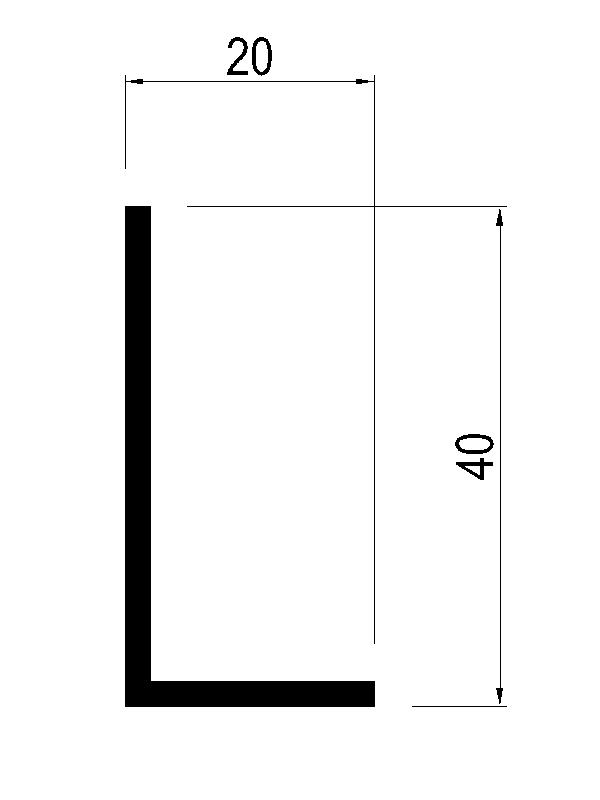 L-Winkelprofil 40x20x2 mm