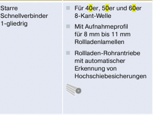 Starre Schnellverbinder 1-gliedrig