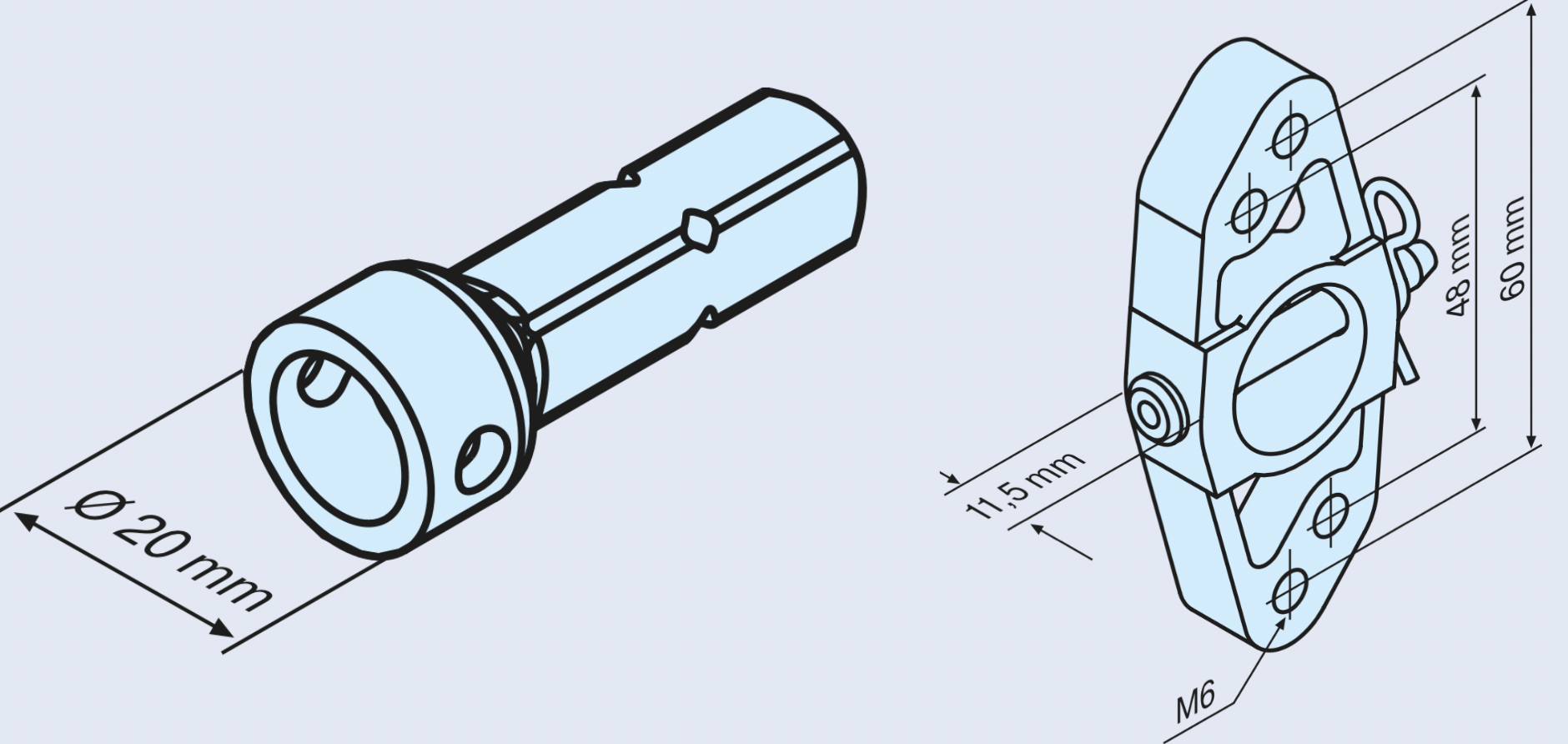 Markisenhalter/ Lager R7-R40 für Markisen- und Rollladenmotore