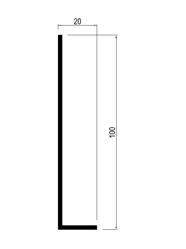 L-Winkelprofil 100x20x2 mm