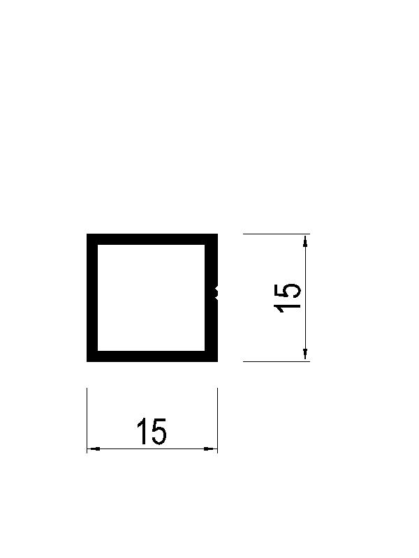 RR-Hohlprofil-Einbaur. 15x15x1,2 mm