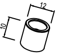 Anschlagbuchse 12 x 10 mm Abdruckrolle 28 mm für Rollladen