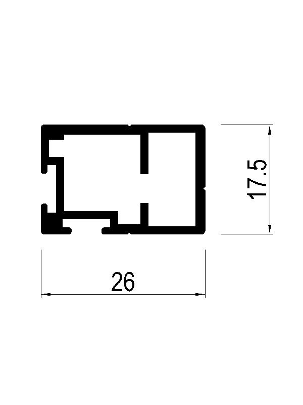 Einbaurahmenprofil 26x17,5 mm