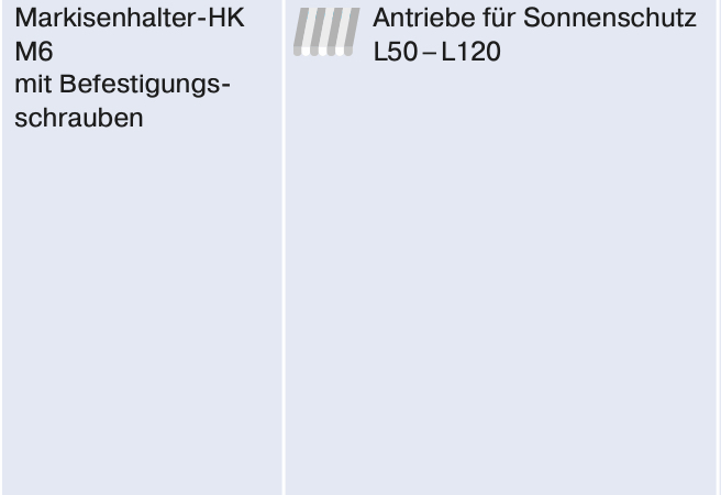 Markisenhalter für Handkurbelanschluß