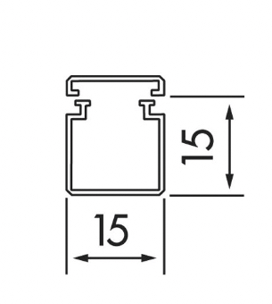 Kabelkanal 15x15 mm, mit Bodenlochung, weiss