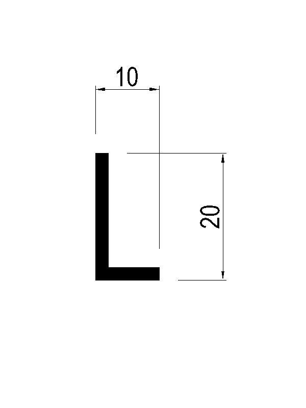 L-Winkelprofil 20x10x2 mm