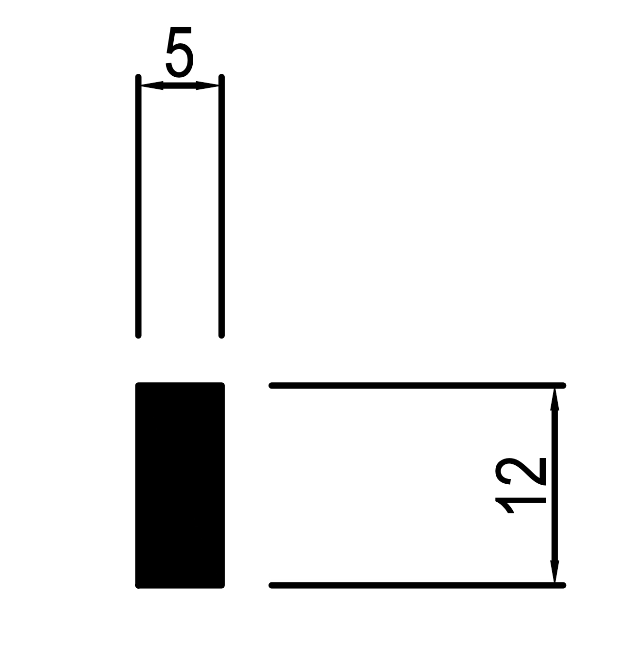 Flachprofil zum Versatzausgleich 12x5 mm