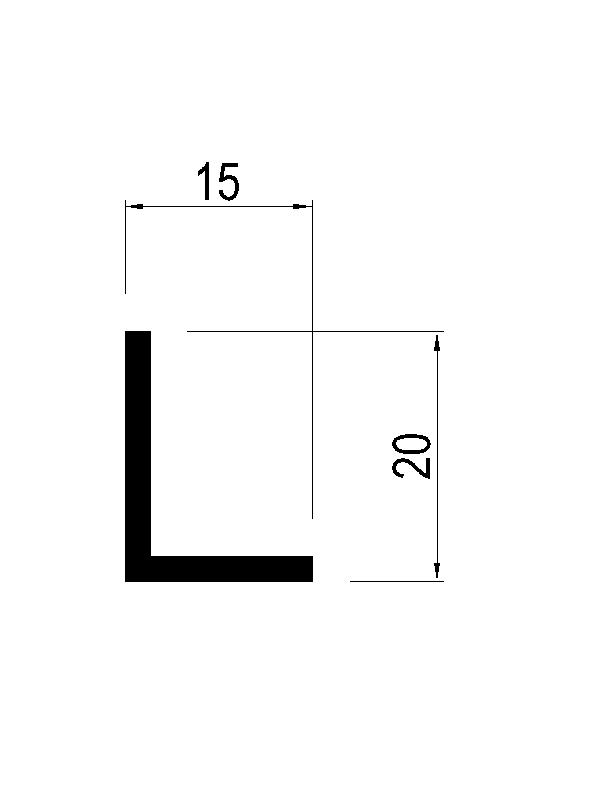 L-Winkelprofil 20x15x2 mm